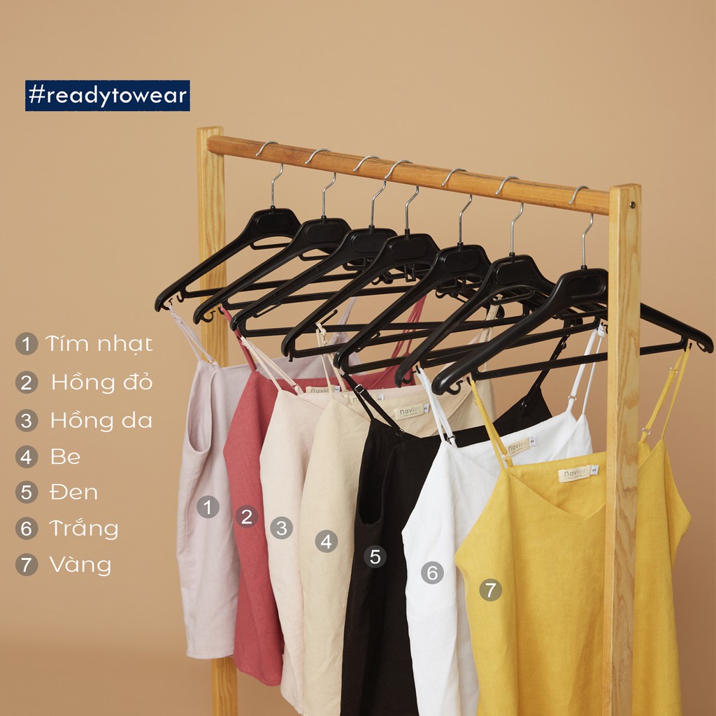Áo 2 dây nữ camisole có điều chỉnh dây dáng rộng cổ V vải đũi - linen A02 | BigBuy360 - bigbuy360.vn