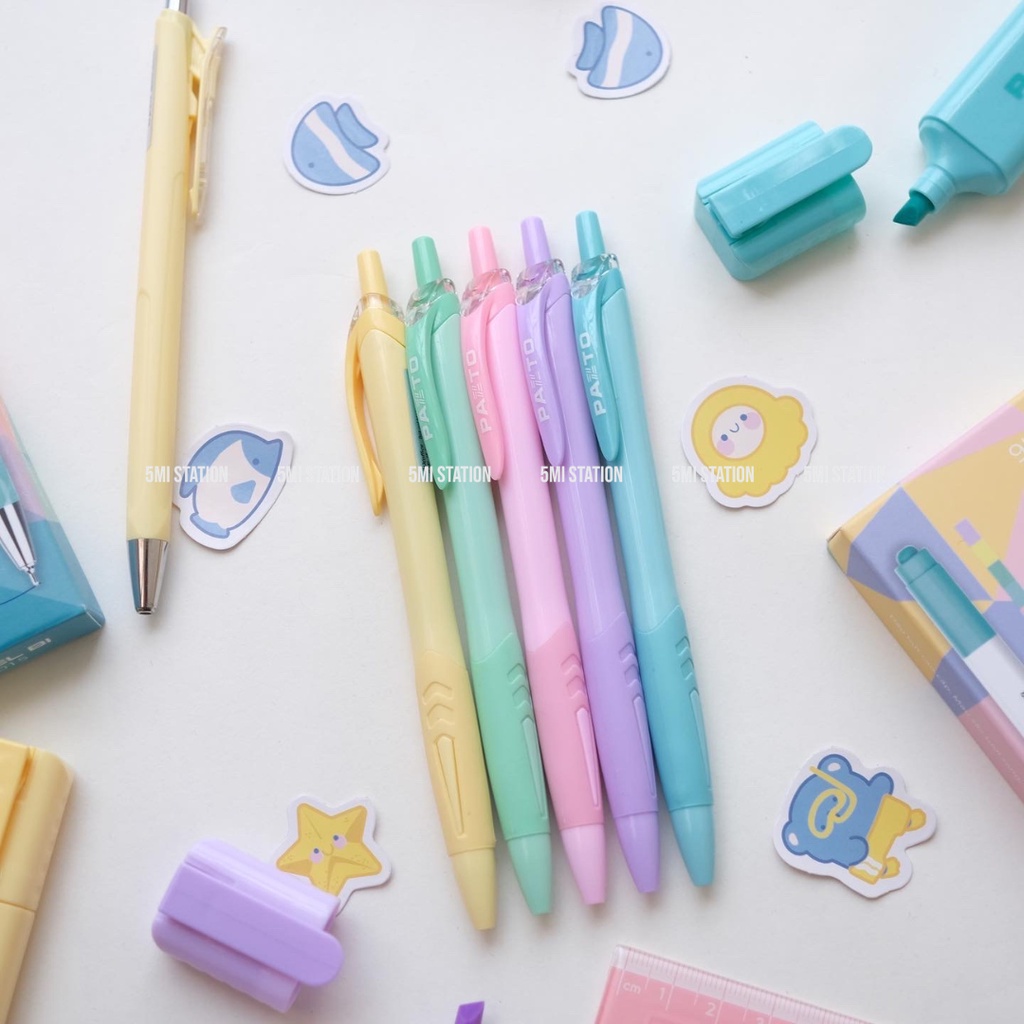 Bút Lẻ Gel Mực Xanh Vỏ Màu Pastel Thiên Long Pazto Ngòi 0.5/0.6mm