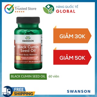 Swanson black cumin seed oil, 60 viên, phòng chống ung thư, tim mạch