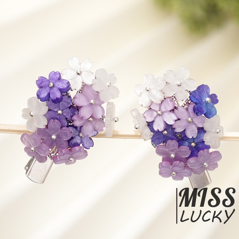 Kẹp Tóc Hình Hoa Đính Đá Tím Phong Cách Trung Hoa Cổ Điển Cho Nữ