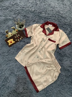 Bộ Pijama Phi Lụa Phối