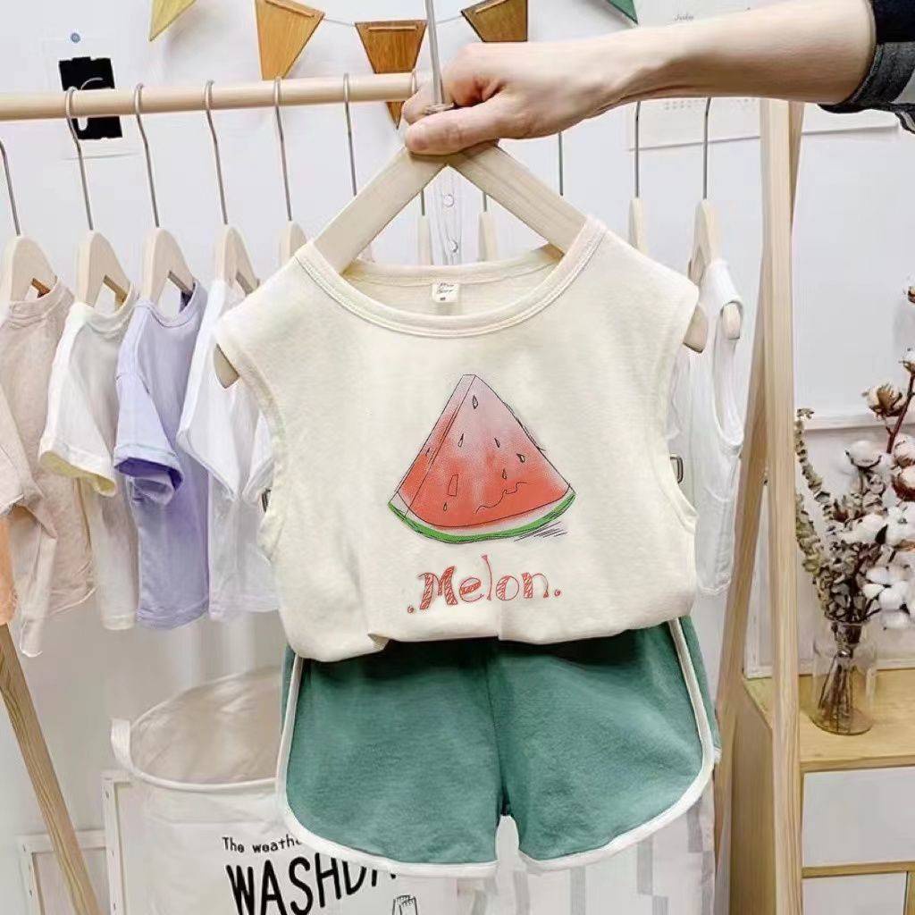 Set Áo Thun Ba Lỗ Và Quần Short Thời Trang Mùa Hè 2022 Bằng Cotton Nguyên Chất Phong Cách Mới Cho Bé Trai