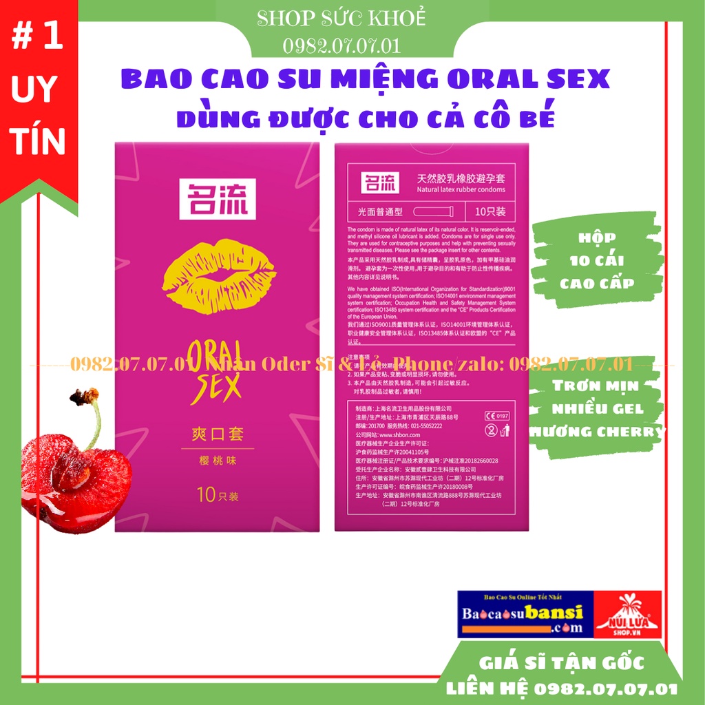Bao Cao Su Quan Hệ Miệng Oral Sex Hộp 10 Cái NEW, Siêu Trơn Mịn Mùi Hương Cherry, Vệ Sinh, An Toàn Cho Quan Hệ Miệng