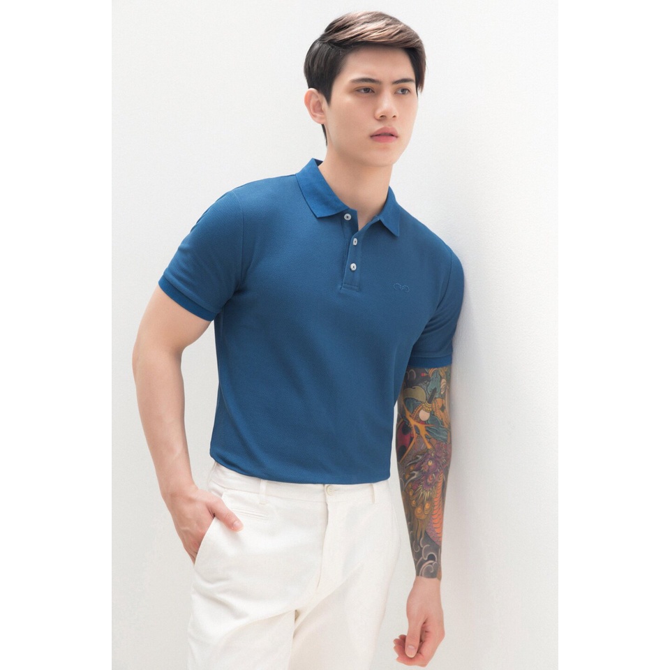Áo Polo Americus Gosani Nam Cổ Bẻ Phom Slimfit Màu Xanh Coban