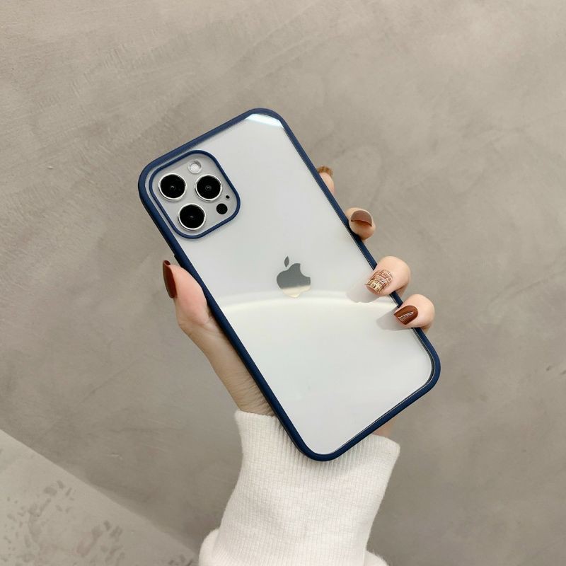 ốp lưng mica trong viền màu camera bo iphone 13 / 13 pro max / 11/11 pro max / 12 /12 mini/12 pro max chính hãng likgus