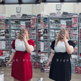Bigsize - ❤️🔱 đầm nhung cổ bèo 🔱❤️