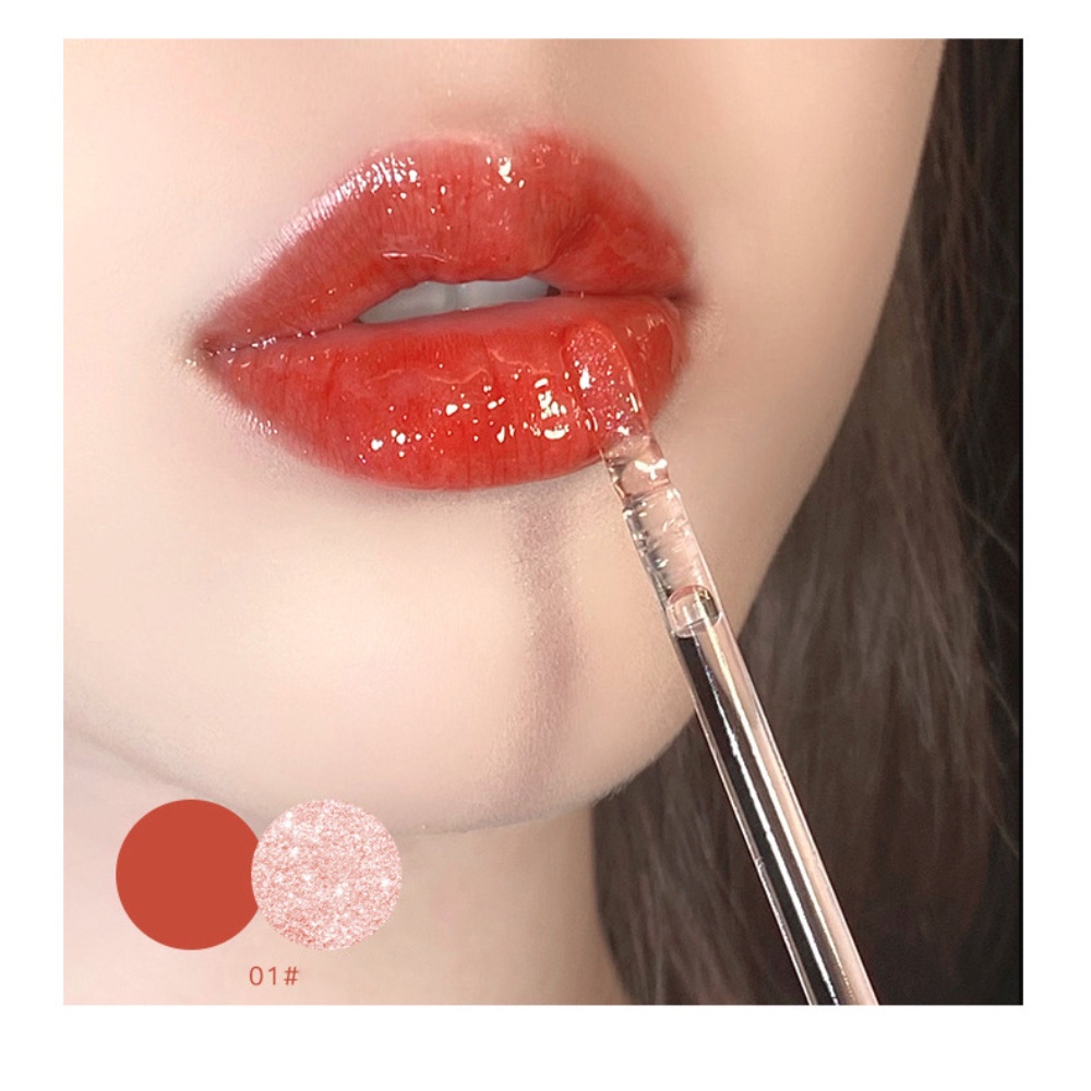 Son dưỡng môi Maxfine bóng dạng lỏng trong suốt nhũ kim tuyến lên màu lung linh có hoa khô tự nhiên