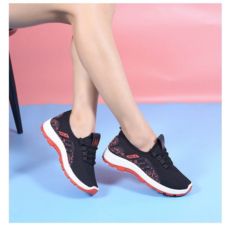 Giày nữ sneaker thể thao FEA đế đỏ có 2 màu thoáng khí