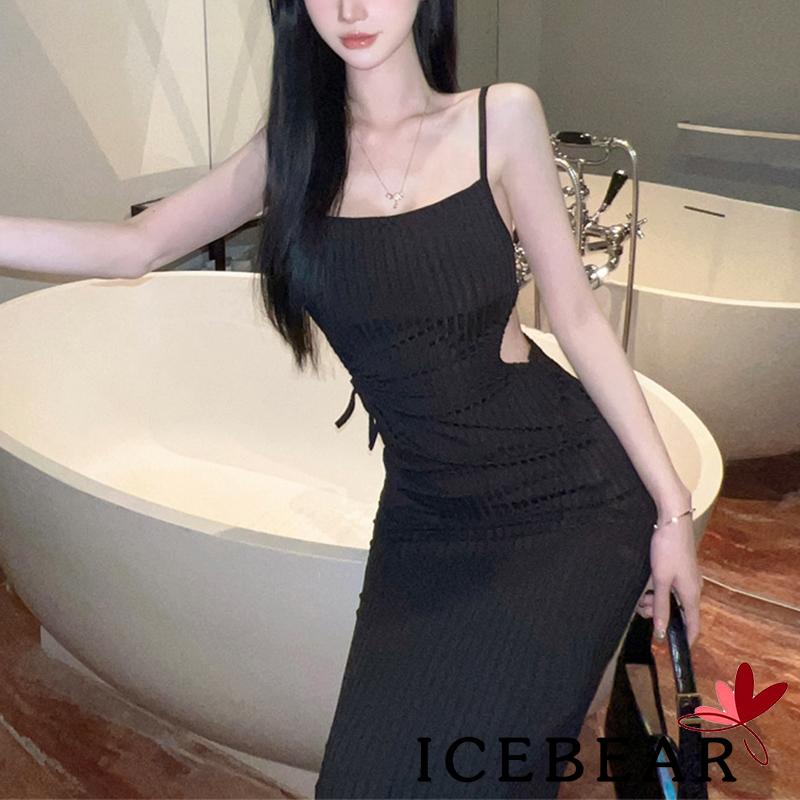 Đầm Dài Ôm Dáng Không Tay Hở Lưng Màu Sắc Trơn Thời Trang Mùa Hè Cho Nữ