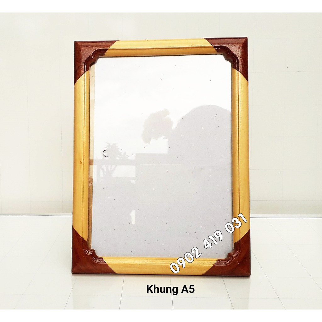 Khung Ảnh A5 Gỗ Thông [ Để Bàn, Treo Tường ]