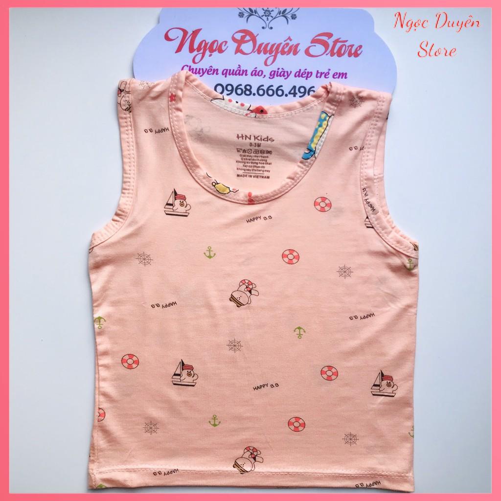 Áo ba lỗ pettit thun lạnh KWOO họa tiết yêu cho bé trai ,bé gái 6-14kg