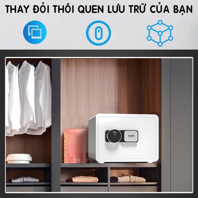 Két sắt mini thông minh vân tay khóa số cao cấp, mật mã chống cháy nhập khẩu BOFA điện tử an to