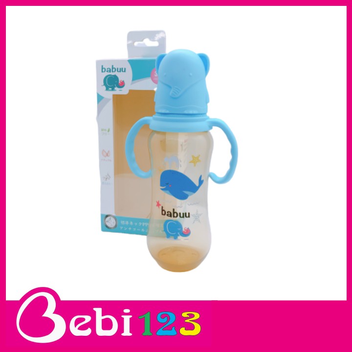 Bình sữa PPSU nắp hình thú Babuu Nhật Bản 120ml và 240ml cho bé