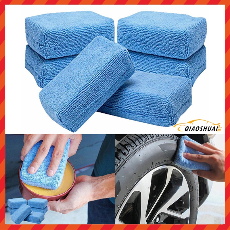 Miếng xốp đánh bóng xe hơi bằng tay với chất liệu vải vi sợi kích thước 12cmx8cm
