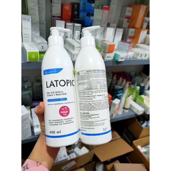 LATOPIC BODY AND HAIR WASH GEL 400ml tắm gội dành cho da kích ứng dị ứng