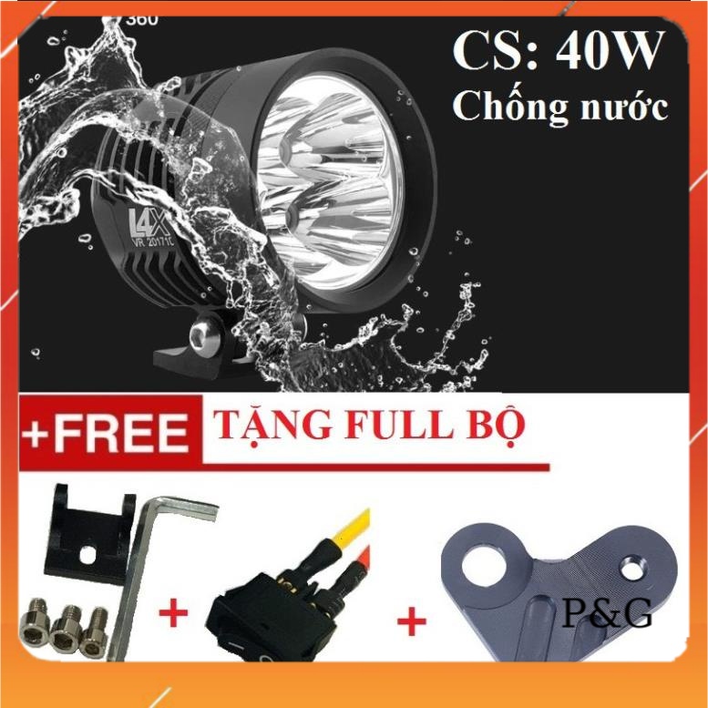 Đèn Led Trợ Sáng L4X 40W Sáng Trắng tặng đủ bộ như hình