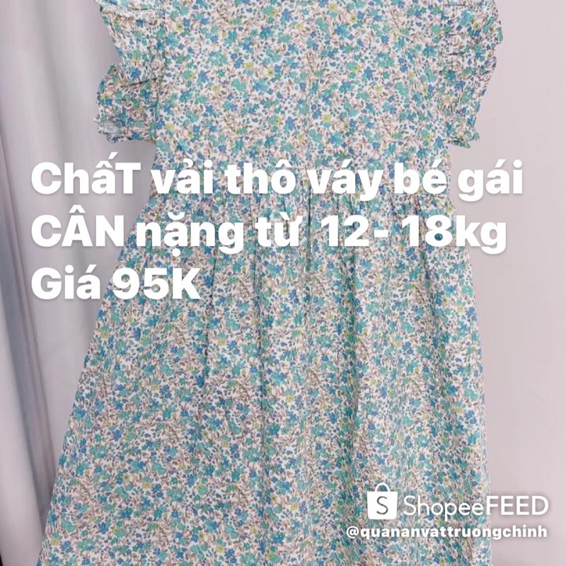 Váy cho bé gái chất liệu vải thô cho bé từ 12-18kg  giá 95k