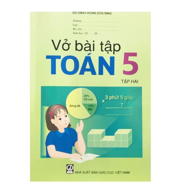 Vở bài tập toán lớp 5 tập 2( bao kính, dán nhãn)