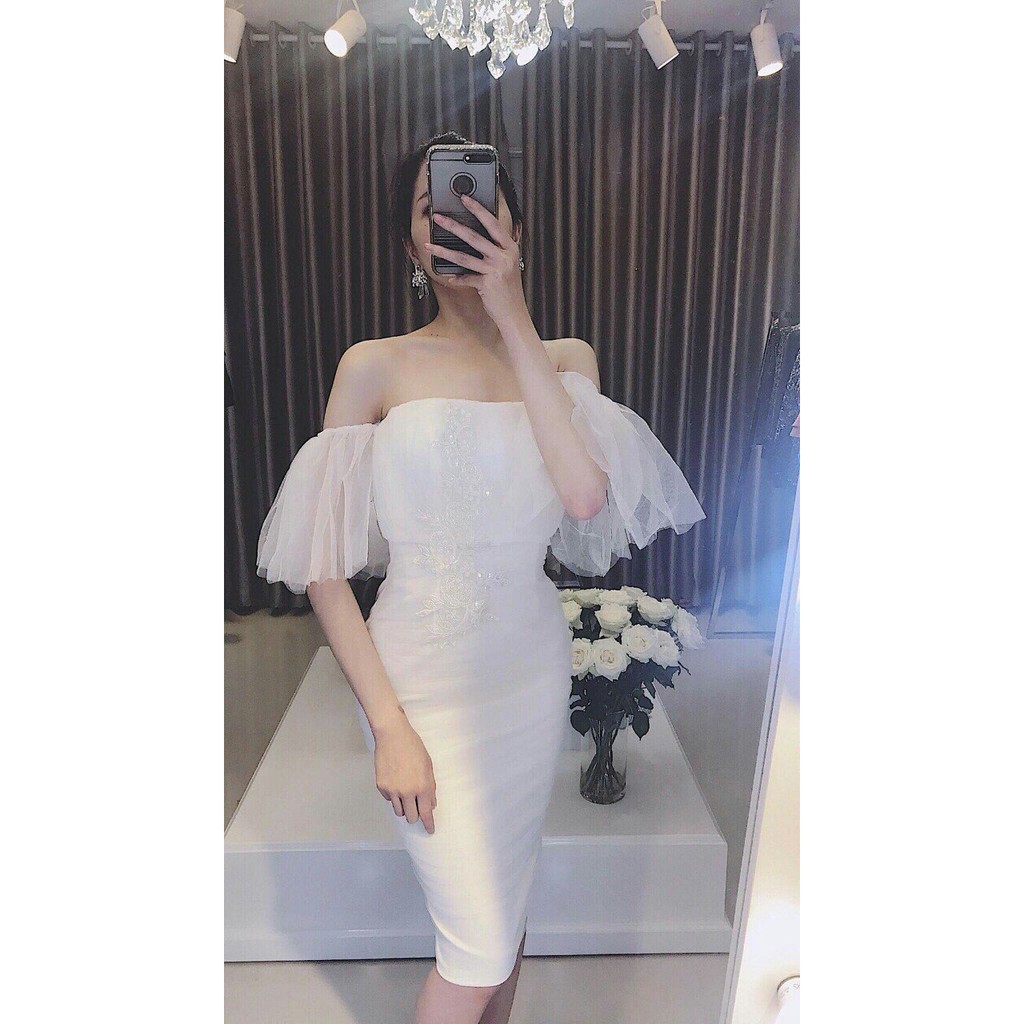 Đầm ôm body kiểu cúp ngực tay bèo quyến rũ