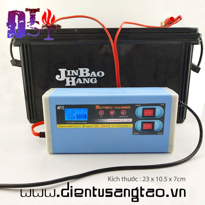 Bộ sạc acquy chống ngược cực, đầy tự ngắt, phục hồi bình 12V 24V 200Ah