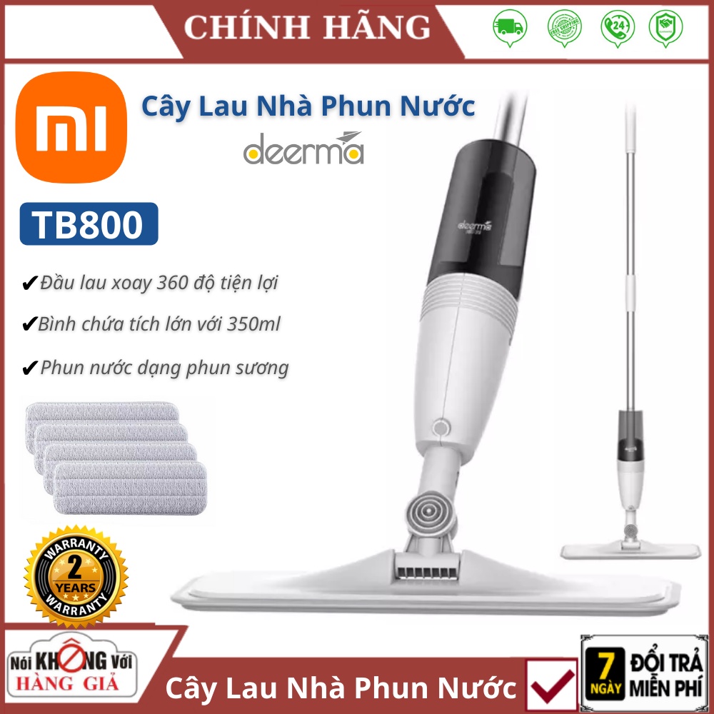 Cây Quét Nhà+Lau Sàn Thông Minh 2 in 1 Deerma TB800- Fullbox - Có bảo hành