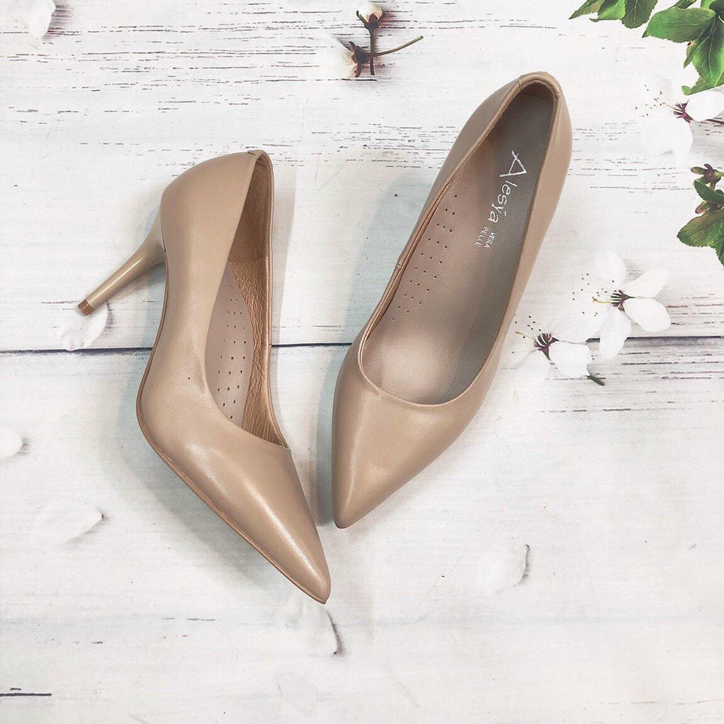 Giây Nữ Gót Nhọn Cao 7cm Hàng VN Da Thật VNXK