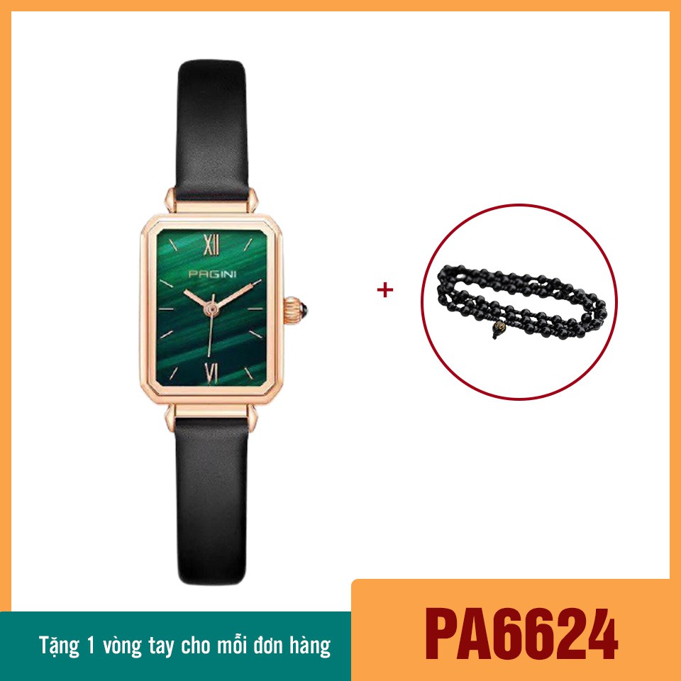 Đồng Hồ Nữ PAGINI PA6624 Mặt Chữ Nhật Dây Da Cao Cấp Mặt Kính Chống Xước, Chống Nước Tặng Kèm Pin - BH Hãng 12 Tháng | BigBuy360 - bigbuy360.vn