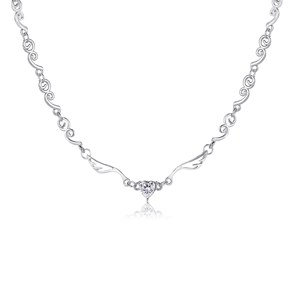 Vòng cổ choker DODDER hình đôi cánh thiên thần đính đá pha lê thời trang cho nữ