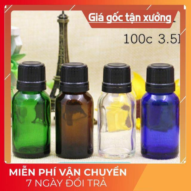 Lọ Chiết Serum ❤ GIÁ TẬN GỐC ❤ [15ml/20ml/30ml] Lọ đựng tinh dầu thủy tinh nắp vặn đen chiết serum , phụ kiện du lịch