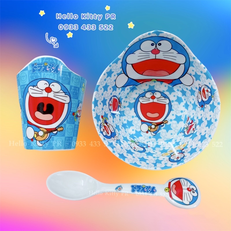 Set muỗng, ly, tô 3D Doremon Doraemon