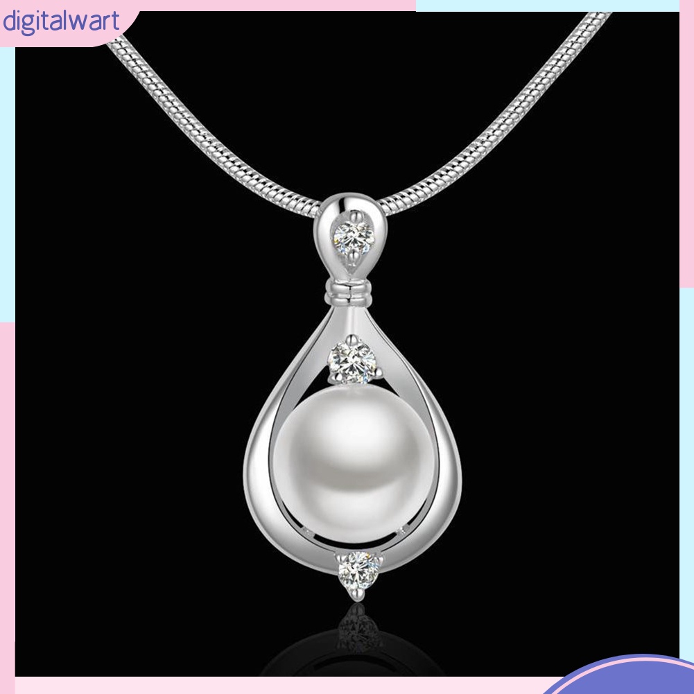 Vòng cổ Mặt Hình Giọt Nước Đính Ngọc Trai Nhân Tạo Thời Trang