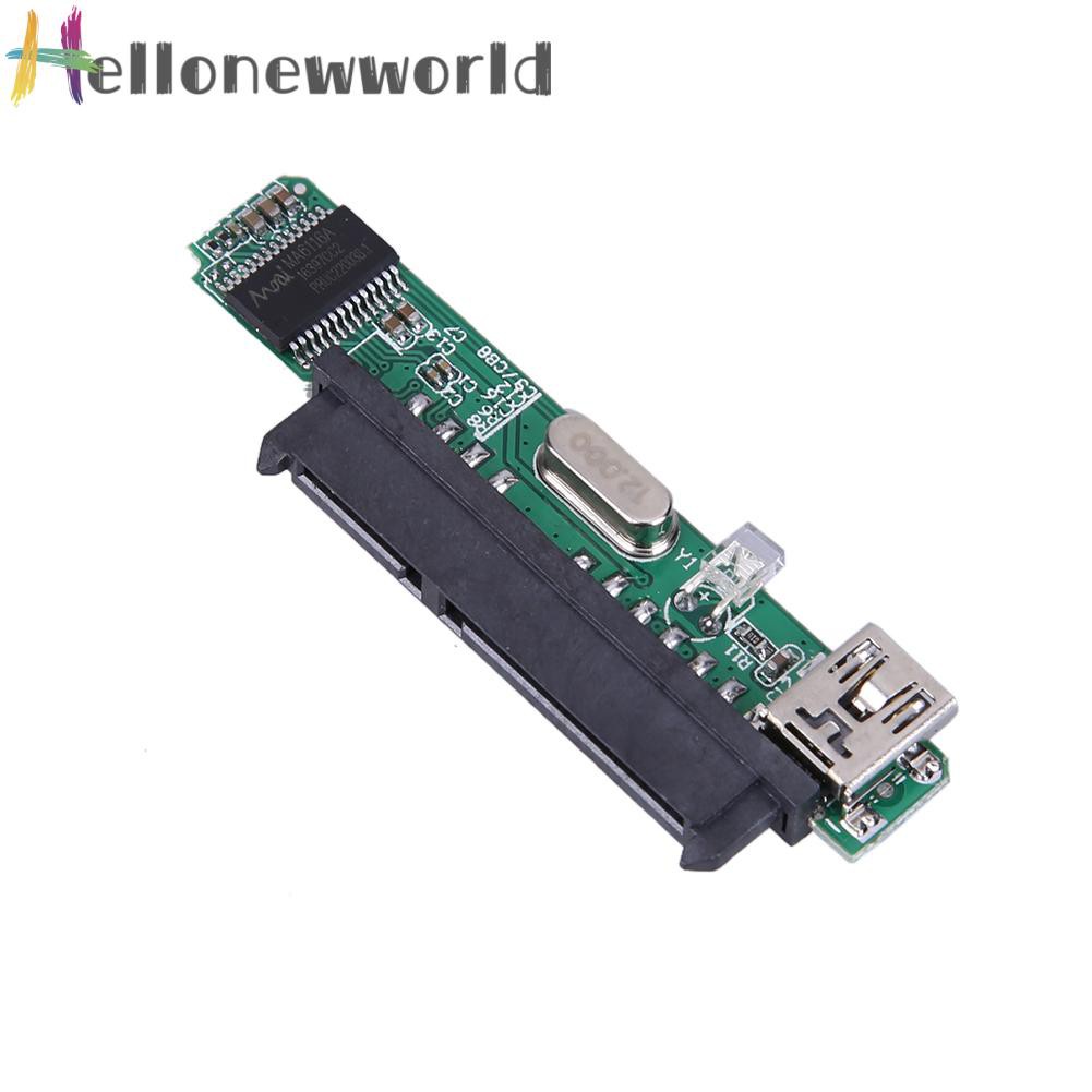 Hellonewworld 2.5" SATA Female HDD SSD USB 2.0 To 7+15Pin SATA Adapter Converter