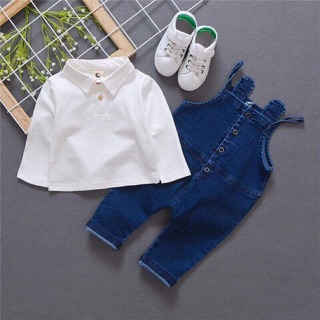 Set yếm jean bé trai