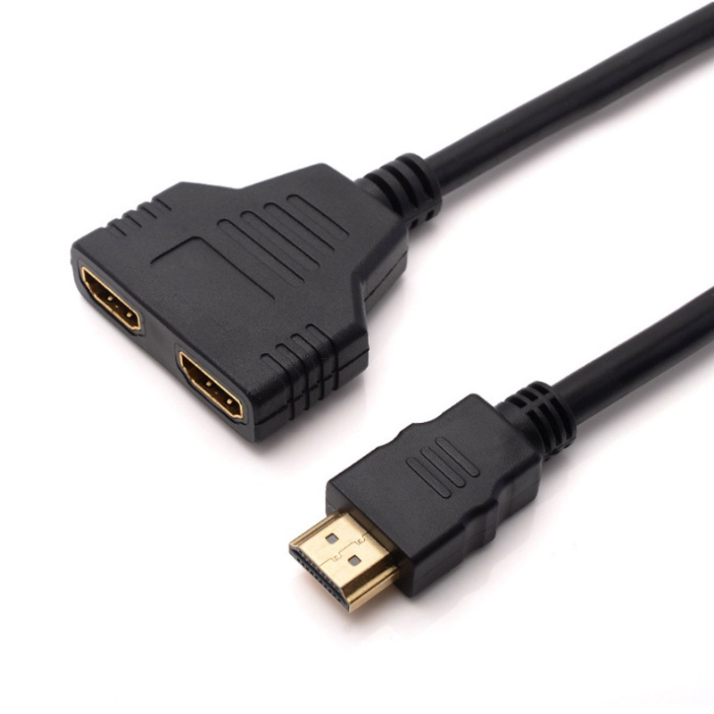 Dây Cáp Chữ Y Chia Hai Đầu Cắm HDMi-Compatible 1080P Sang Ổ Cắm 0.3m / 11.8in