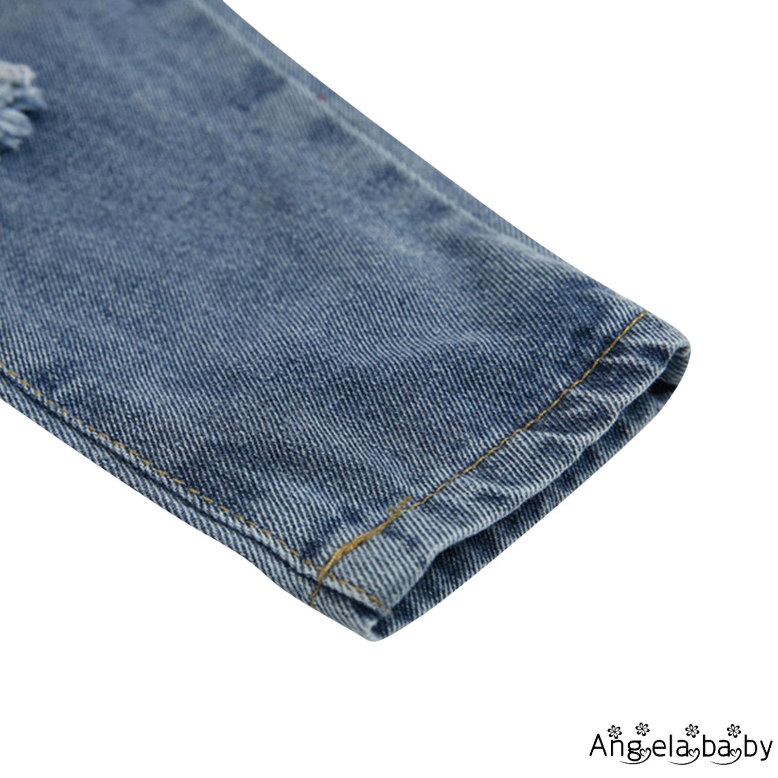 Quần Jeans Rách Lưng Thun Thời Trang Cho Nữ