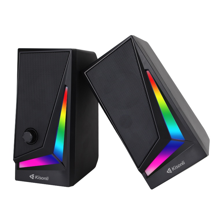 Loa vi tính 2.0 Kisonli X1 led RGB âm thanh cực hay - thiết kế hiện đại (đen) Nhất Tín Computer