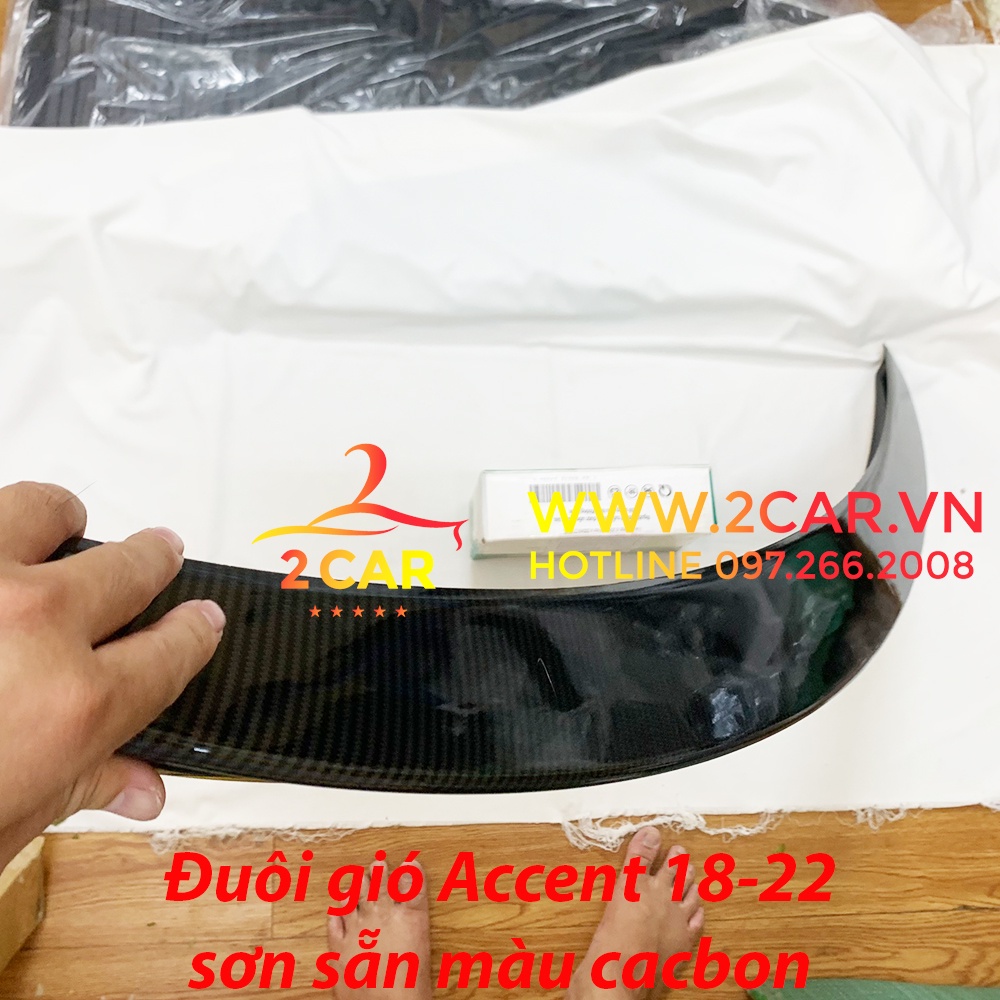 Đuôi gió liền cốp, đuôi cá CARBON xe Hyundai Accent đời 2018 2020 2021 2022 2023 sơn sẵn màu CACBON cao cấp