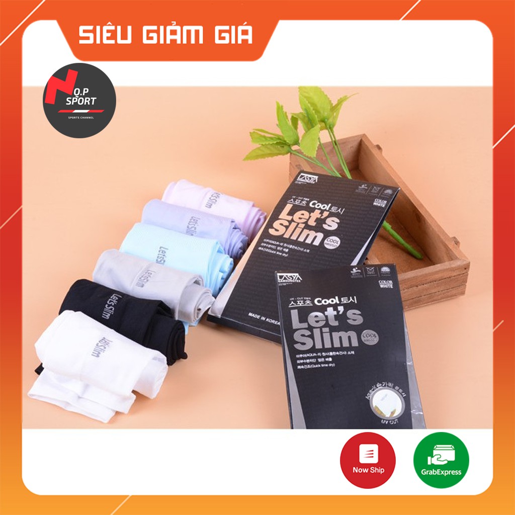 (Full Box) Găng Tay Chống Nắng Xỏ Ngón Let's Slim Nam Nữ Chất Vải Dày Dặn Mềm Mịn Co Dãn Đa Chiều Cao Cấp Chống Tia UV