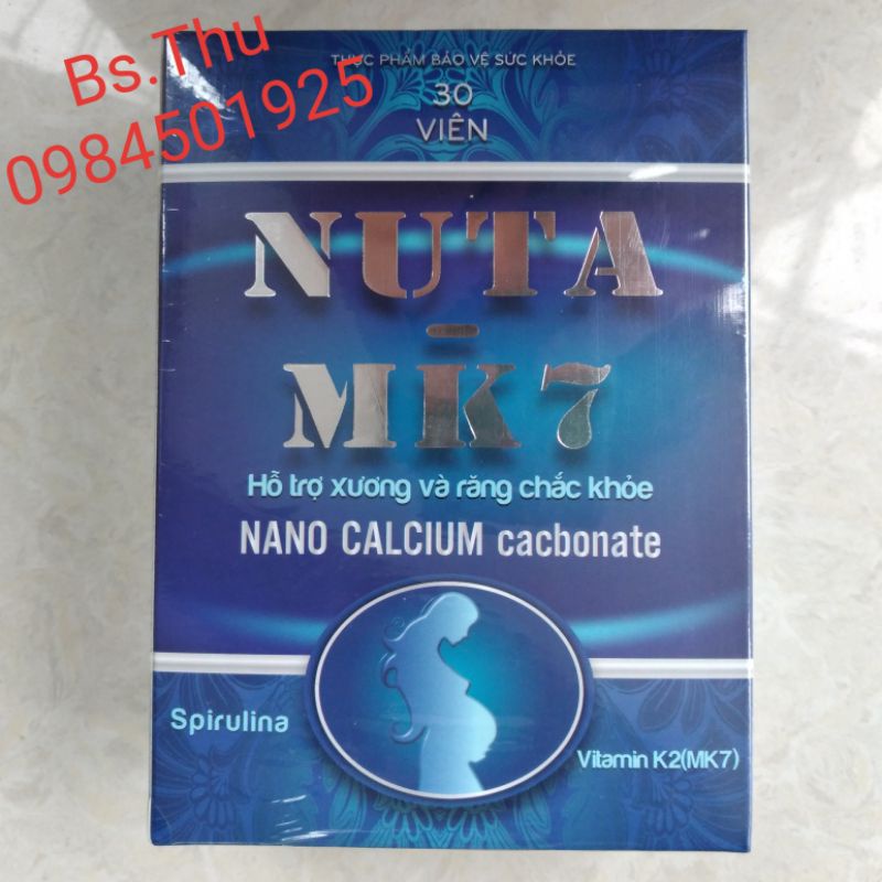 NUTA MK7 (lọ 30viên) bổ sung Canxi, D3, Mk7 hỗ trợ xương răng chắc khỏe