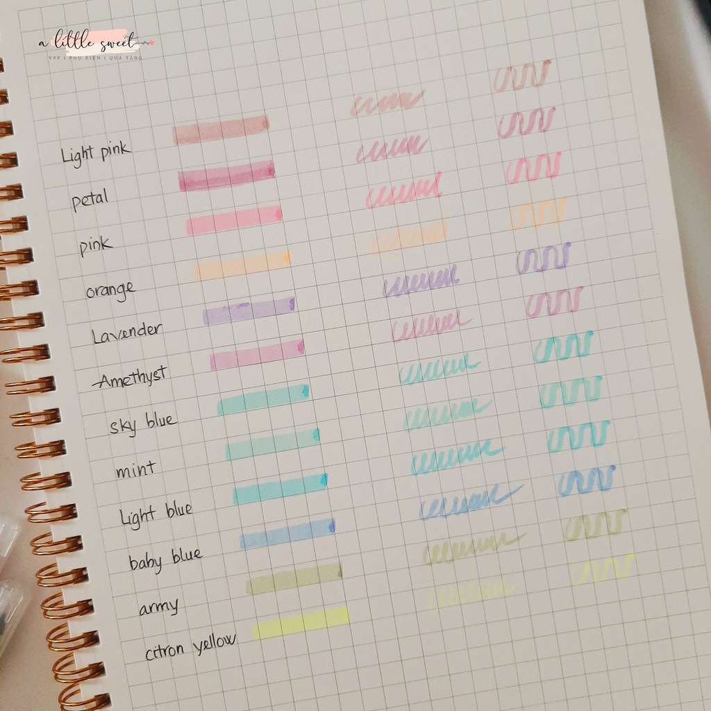 Bút dạ 2 đầu, bút highlight MILKLINER màu siêu đẹp