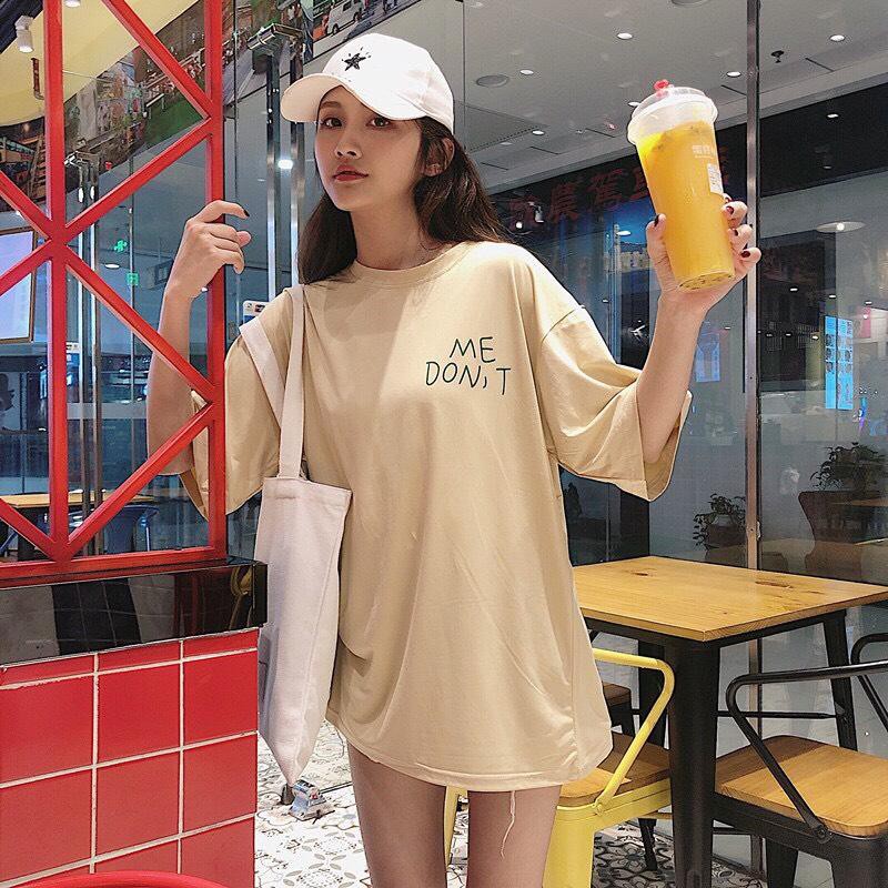 Áo phông, áo thun nam nữ form rộng tay lỡ unisex Me Don't Freesize 70kg