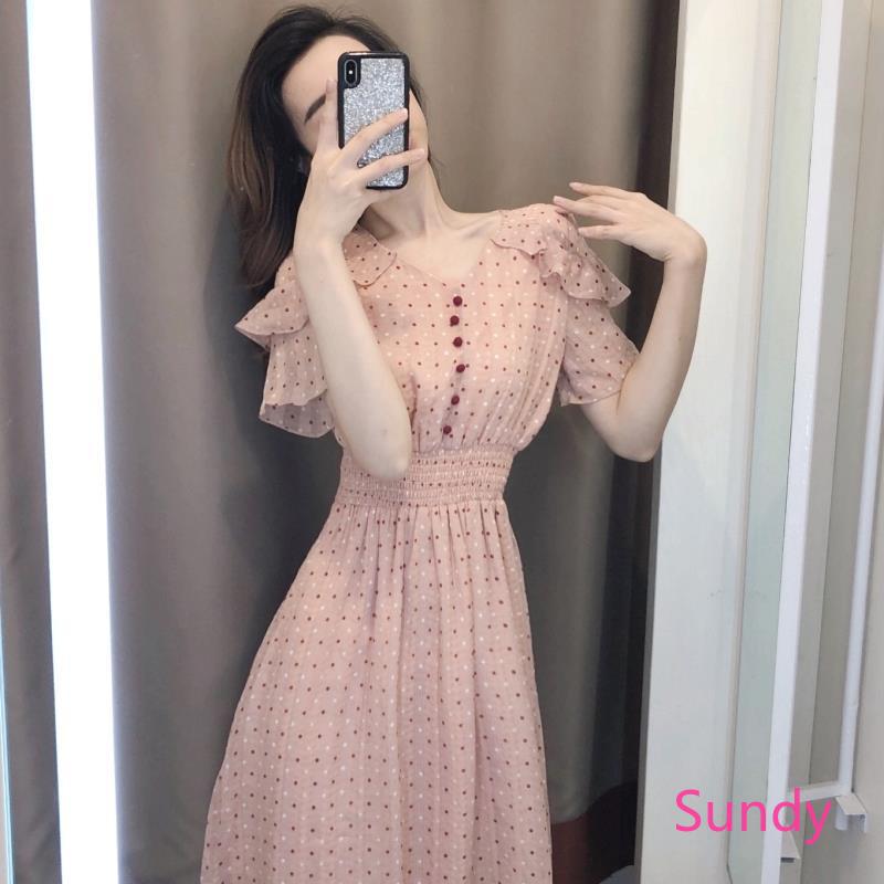 Đầm Voan Ngắn Tay Kiểu Dáng Xinh Xắn Thời Trang Cho Nữ