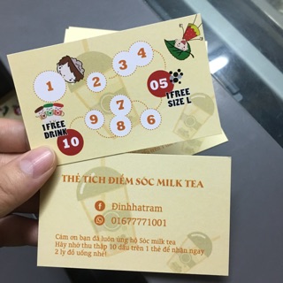 Combo 100 chiếc thẻ tích điểm trà sữa