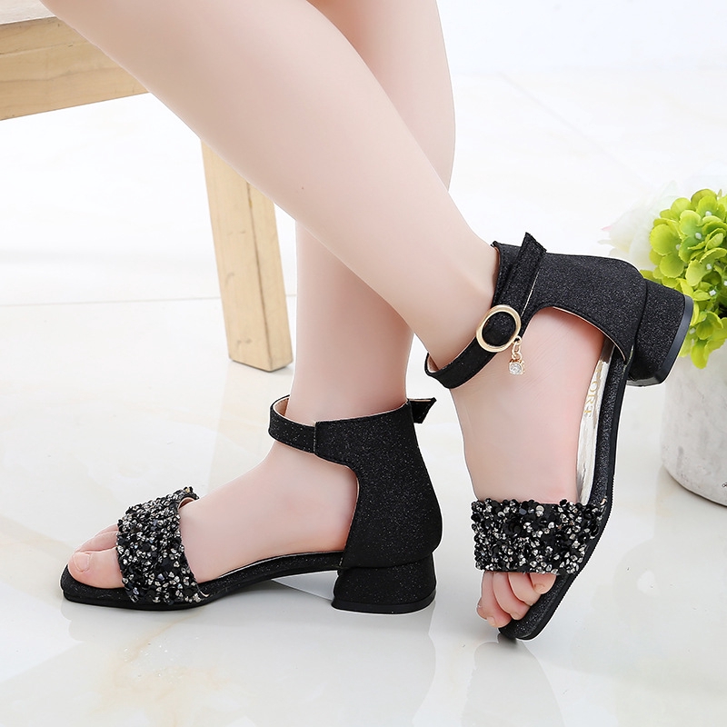 Giày sandal đế mềm chống trượt đính đá thời trang Hàn Quốc dành cho bé