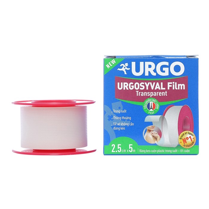 [Hỏa Tốc Q10] Băng keo Urgo - cuộn trong suốt Urogsyval Film Transparent hộp 1 cuộn