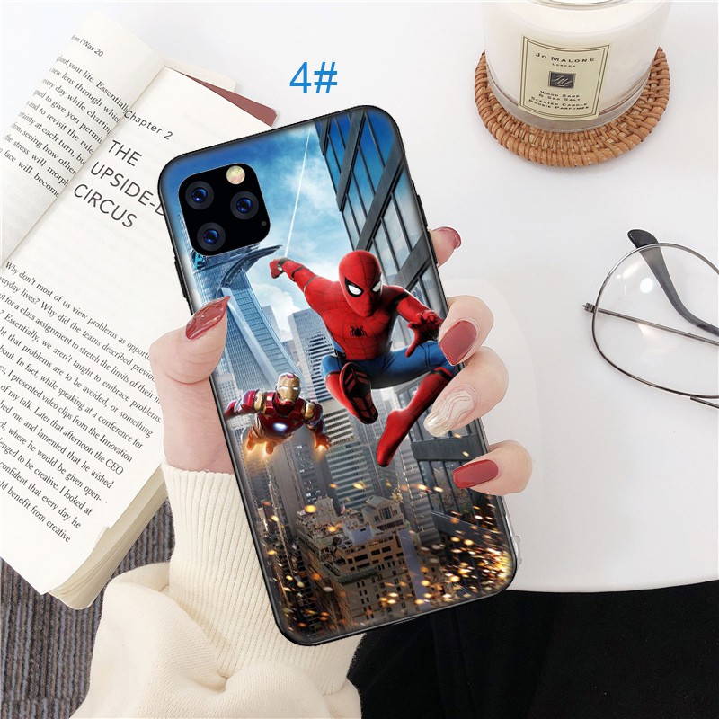 Ốp điện thoại dẻo in hình Marvel Avengers Spiderman Iron Man cho iPhone 5 5s Se 6 6S 7 8 Plus X XR Xs Max MD134