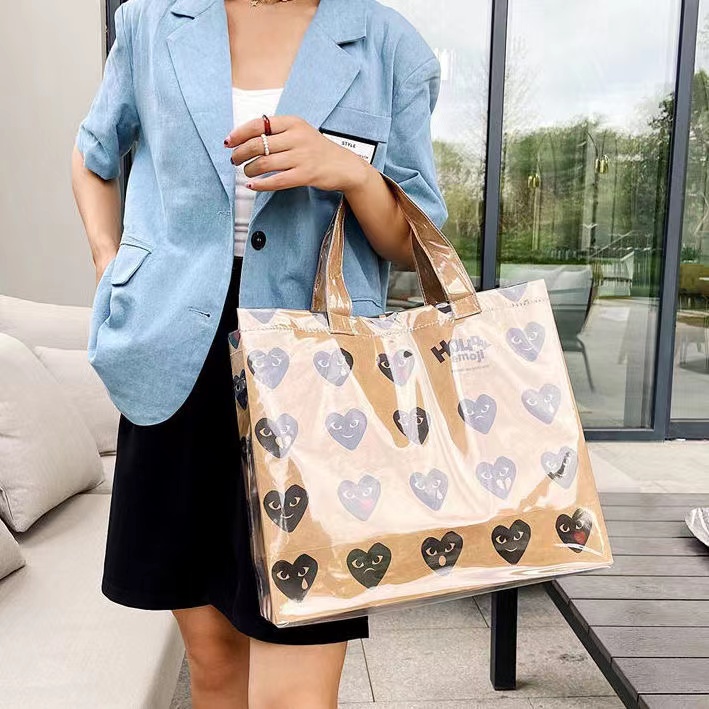 Túi Xách Tay Bằng Giấy Kraft Trong Suốt Phong Cách Âu Mỹ Rei Kawakubo CDG