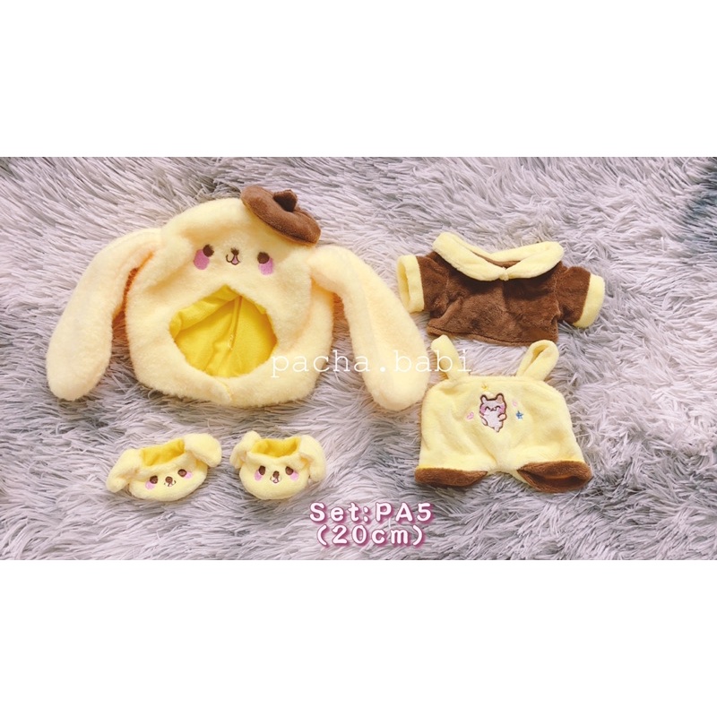 SET POMPOMPURIN 4 MÓN CHO DOLL 20cm