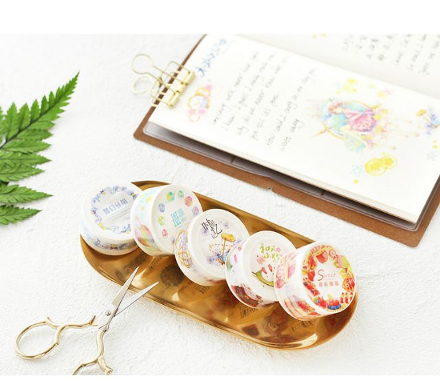 Băng dính trang trí Washi tape mẫu Lung Linh Ngọt Dịu