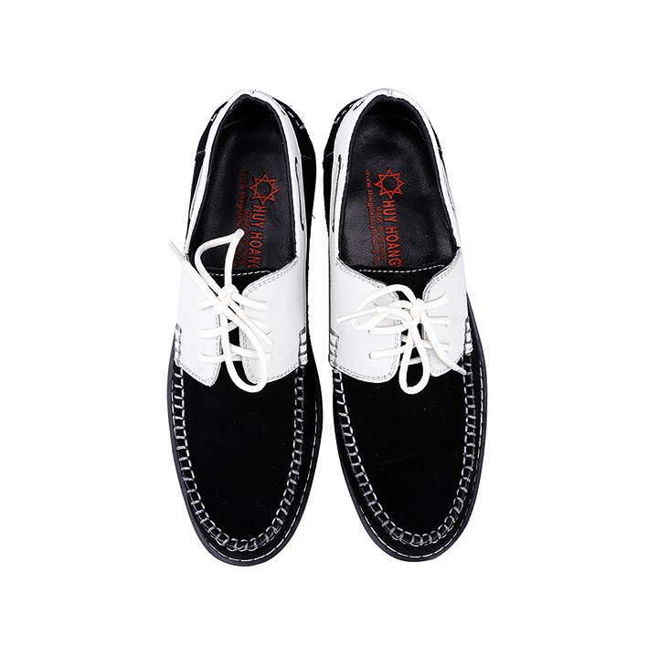 Giày nam Huy Hoàng màu trắng phối đen-HP7166